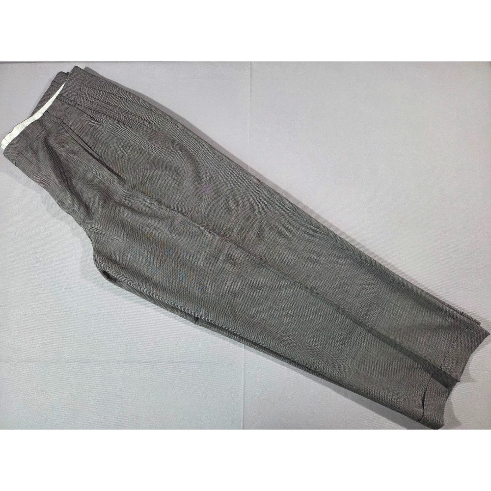 Zanella Jesse Mens 40 Dark Brown Herringbone Wool Dress Pants Italy